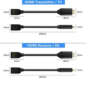 Wiistar HDMI Extender Over Cat5e/6 HDMI to RJ45 Extender Ethernet Network Converter Cable Repeater 1080P up to 60m HDMI Transmitter and Receiver for HDTV STB