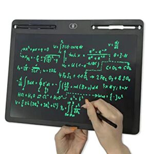 Large LCD Writing Tablet 16 Inch Screen 4 Adult & Kid, Standalone Electronic Graphic Drawing & Doodle Pad No Computer Needed, Erasable Message Board w 2 Styluses, (Black Case, Green Writing Color)
