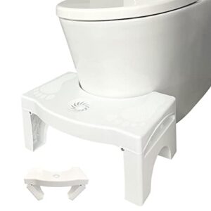 foldable toilet potty stool for adults, toilet stool poop stool, 7" squatting stool, portable bathroom stool with freshener space, non-slip toilet step stool, healthy gifts for kids and seniors