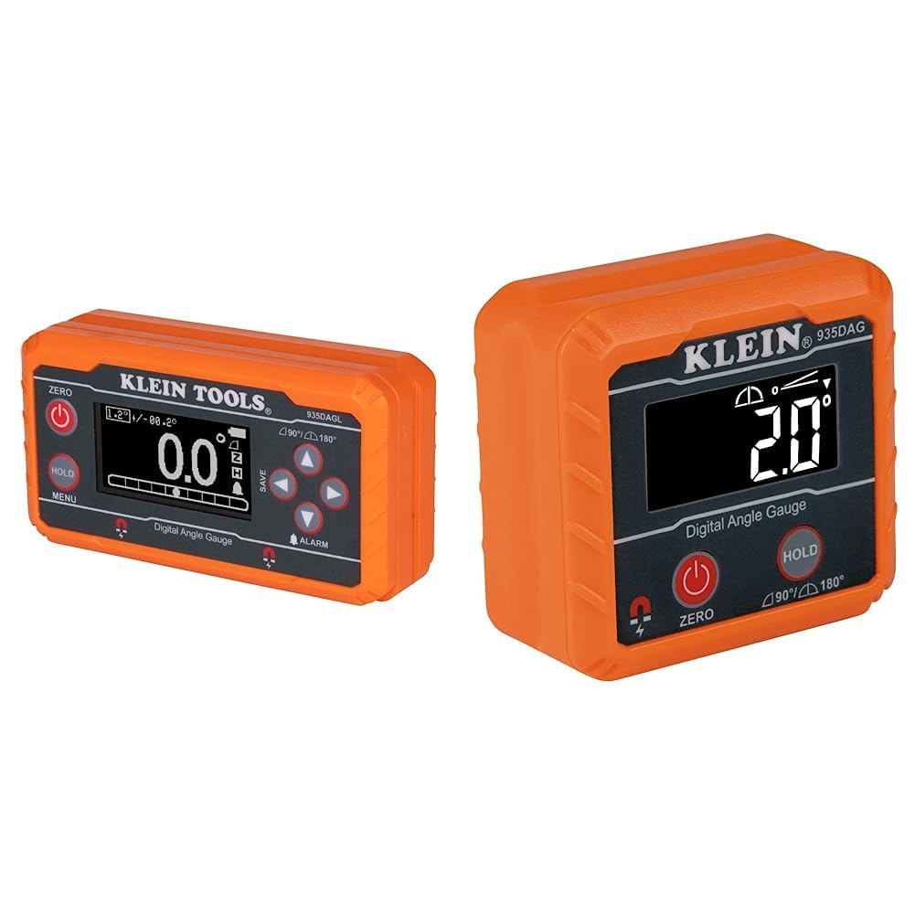 Klein Tools 935DAGL Digital Level Angle Finder & 935DAG Digital Electronic Level and Angle Gauge, Measures 0-90 and 0-180 Degree Ranges, Measures and Sets Angles