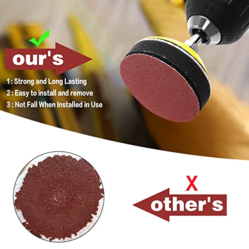 POTUINOM 100PCS 2 Inch Sanding Disc Sander Attachment Disc 240-Grit Hook and Loop Sandpaper Alumina Orbital Sander Pads for Polishing, Grinding, Woodworking