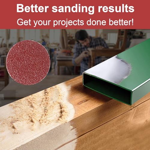 POTUINOM 100PCS 2 Inch Sanding Disc Sander Attachment Disc 240-Grit Hook and Loop Sandpaper Alumina Orbital Sander Pads for Polishing, Grinding, Woodworking