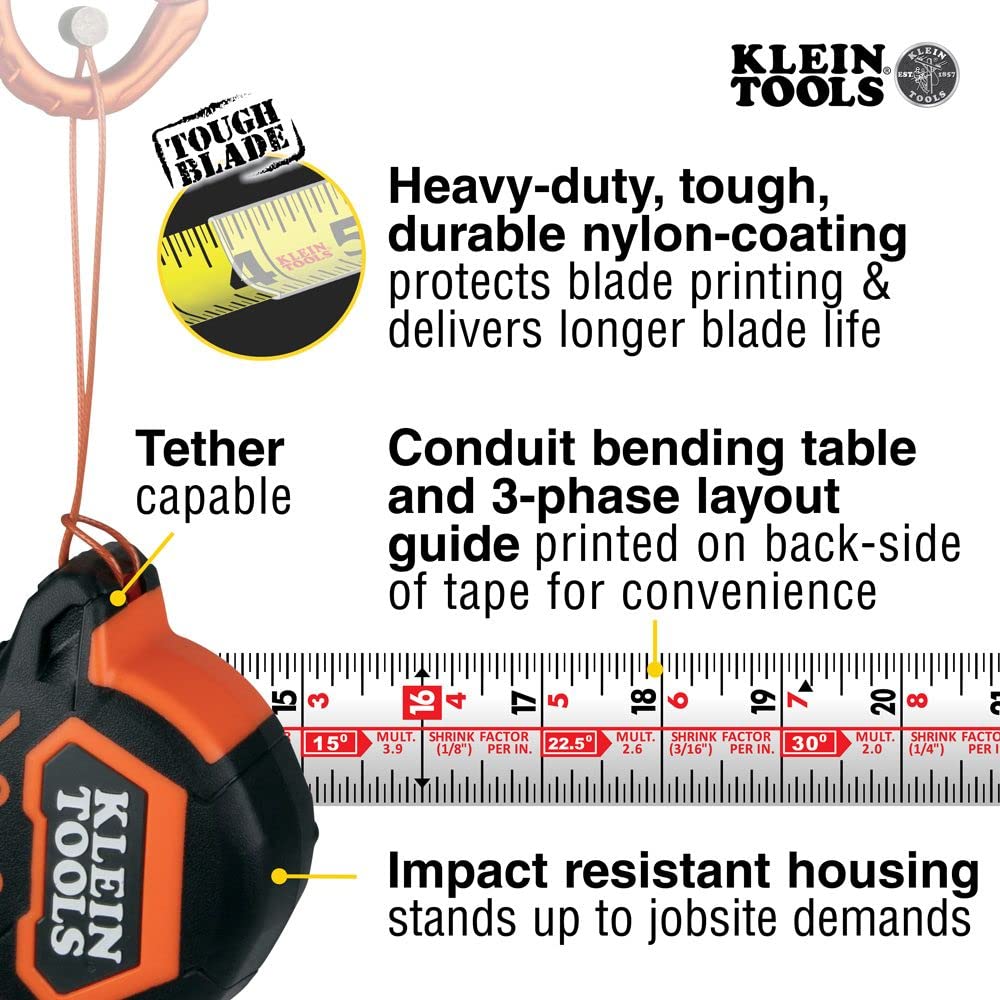 Klein Tools 9216 Tape Measure and 935RB Torpedo Level