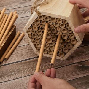 Gueevin 400 Pcs Mason Beehive Tubes 6 Inch Long Cardboard Beehive Nesting Tubes Nesting Paper Inserts for Outdoor Beekeeper's Garden House Hotel Condo Beehive Nest