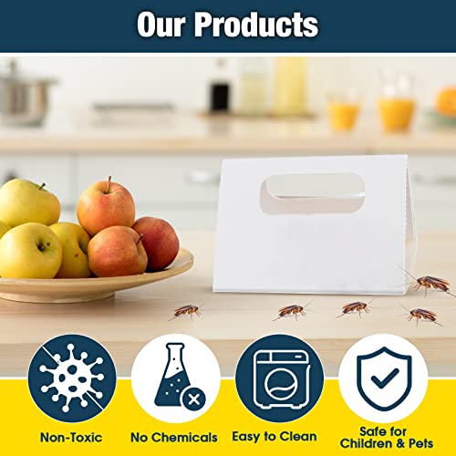 180 Count Cockroach Glue Traps Spider Scorpion Insect Trap Adhesive Long-Lasting Printing Design Sticky Traps Foldable, 8.6'' x 5.5'' (Yellow)