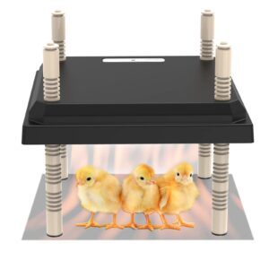 tnarru (12'' x 12'') chick brooder heating plate, brooder heater for chicks, heat plate with adjustable height and angle for chicken and ducklings, warms up to 20 chicks - 22 watts