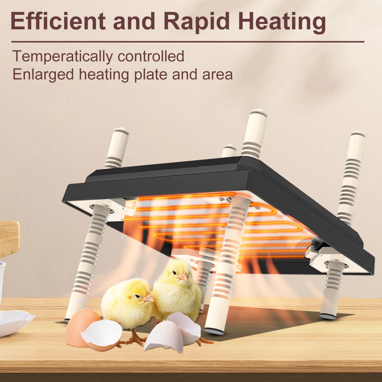 Tnarru (12'' x 12'') Chick Brooder Heating Plate, Brooder Heater for Chicks, Heat Plate with Adjustable Height and Angle for Chicken and Ducklings, Warms Up to 20 Chicks - 22 Watts