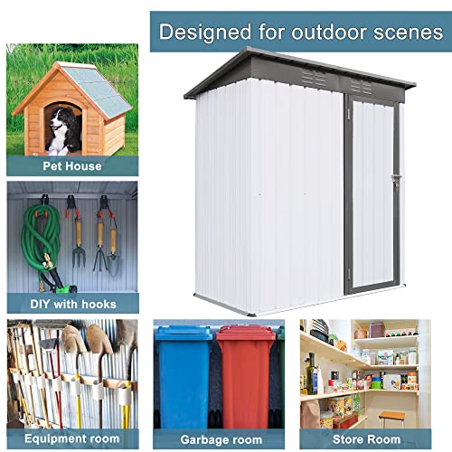 Morhome Outdoor Storage Shed,Outdoor Steel Storage Metal Shed for Garden and Tools with Swinging Double Lockable Doors