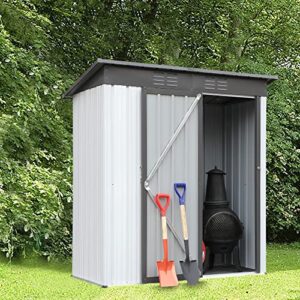 Morhome Outdoor Storage Shed,Outdoor Steel Storage Metal Shed for Garden and Tools with Swinging Double Lockable Doors