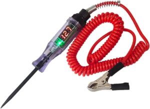 2023 car truck circuit test pen -【new version】circuit tester, 3-70v dc digital led circuit tester, heavy duty light tester w/ voltmeter & spring wire, get result only just in 3s (red - (3-24v))