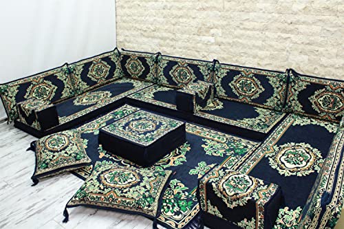 Arabic U Shaped Floor Seating Sofa, Arabic Living Room Furniture, Arabic Majlis Sofa (With PREMIUM FOAM)