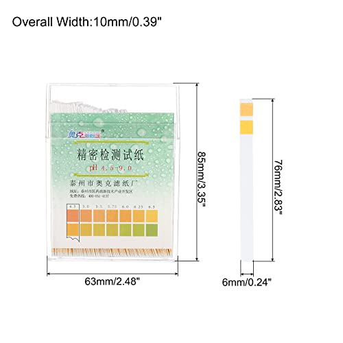 PATIKIL PH Test Strips 4.5-9.0, 2 Pack 200 Indicator Papers Litmus Tester for Water Food Soil Alkaline Acid Testing