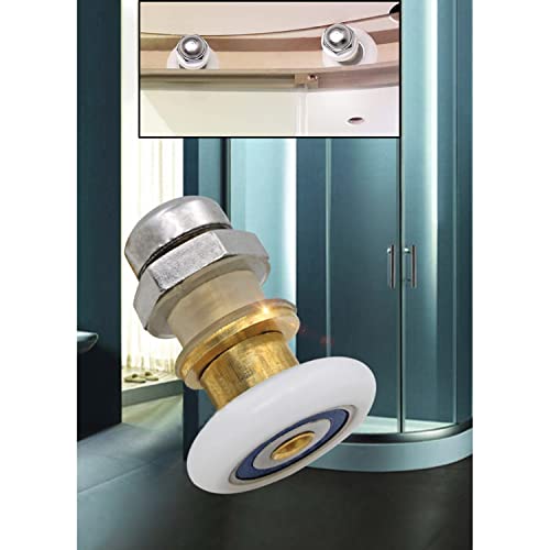 AWEN 4PCS x Shower Door Rollers,Roller Diameter 23mm for The Bathroom Glass Sliding Door Pulleys/Runners/Wheels,Strong Load-Bearing Capacity, Ultra-Quiet Shower Glass Door Rollers Replacement