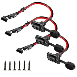 3pcs sae connector, sae quick connector harness, 1ft 12awg sae adapter male plug to female socket cable, waterproof sae extension cord for solar panel generator battery charger battery tender cable