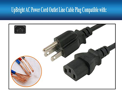 UpBright New AC in Power Cord Outlet Socket Cable Plug Lead Compatible with Bluetti EB3A 600W Portable Power Station 268Wh LiFePO4 Battery Solar Generator 600 watts Input 120V AC/9A Max 120 Volts