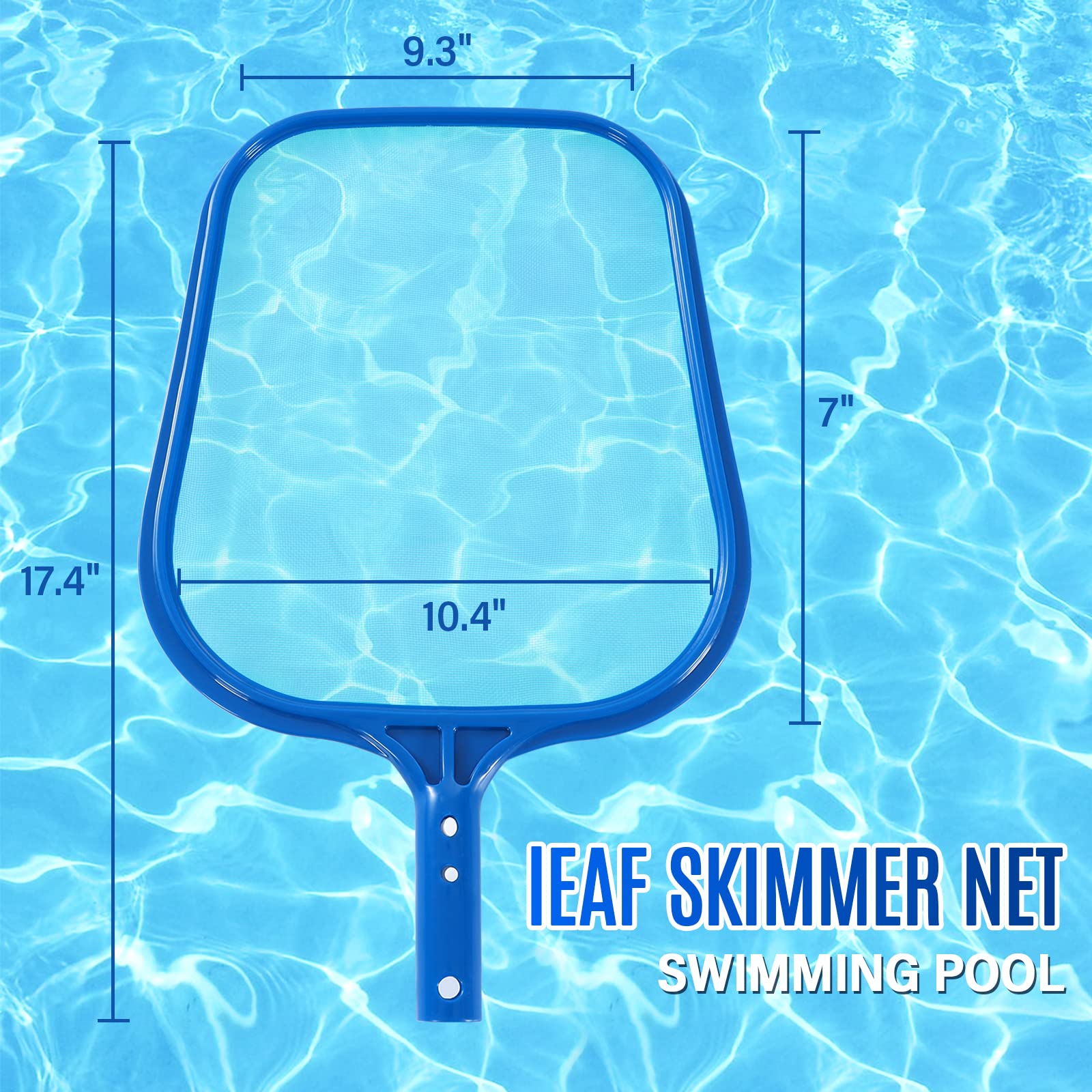 Loiyadn Pool Skimmer - Pool Net, Pool Skimmer Net with Solid Plastic Frame, Skimmer Net with Fine Mesh Net, Pool Nets for Cleaning Leaf of Swimming Pools, Spas, Hot Tubs and Fountains