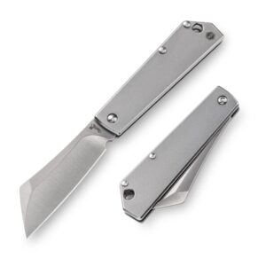 keyunity kk03s small folding knife fixed blade knife, stainless steel edc pocket knife for men & women