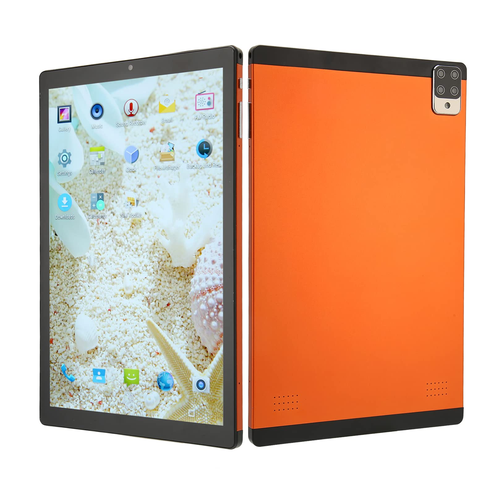 10.1in Tablet, PC Tablet for 11.0 6GB 128GB 2.4G 5G WiFi, 1920x1080 IPS Front 5MP Rear 13MP Calling Tablet 100‑240V Orange