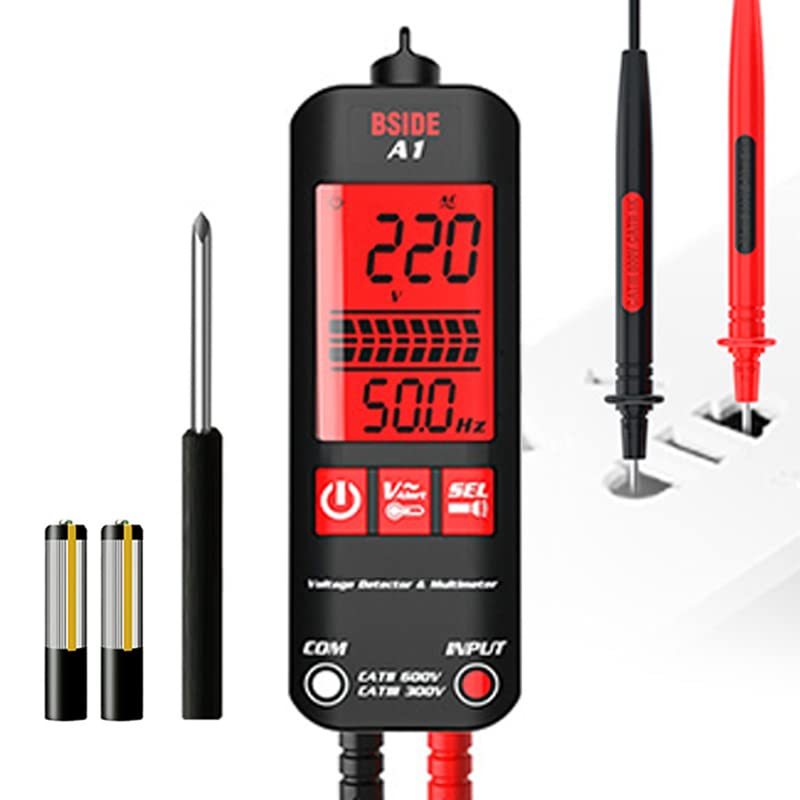 A1 Fully Automatic Anti-Burn Intelligent Digital Multimeter, Auto Senses The Zero and Fire Wires Fast Accurately Measures Voltage, Current, Conductor On/Off, Color Ring Resistance