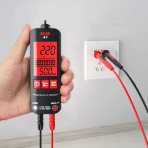 A1 Fully Automatic Anti-Burn Intelligent Digital Multimeter, Auto Senses The Zero and Fire Wires Fast Accurately Measures Voltage, Current, Conductor On/Off, Color Ring Resistance