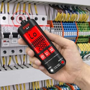 A1 Fully Automatic Anti-Burn Intelligent Digital Multimeter, Auto Senses The Zero and Fire Wires Fast Accurately Measures Voltage, Current, Conductor On/Off, Color Ring Resistance