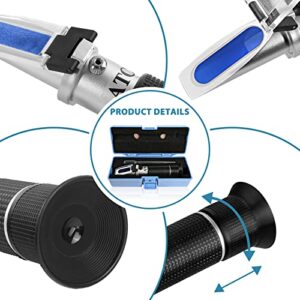 Brix Refractometer with ATC, Dual Scale - Specific Gravity & Brix, Hydrometer in Wine Making and Beer Brewing, Homebrew Kit