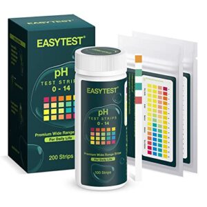 ph test strips - 200ct + 4 colorimetric blocks - easy to use and wide range ph strips - for testing water, soil, soap, chemistry experiment, pet food, diet ph monitoring and so on…