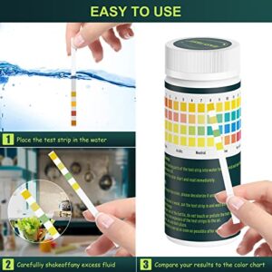pH Test Strips - 200ct + 4 Colorimetric Blocks - Easy to Use and Wide Range pH Strips - for Testing Water, Soil, Soap, Chemistry Experiment, Pet Food, Diet pH Monitoring and so on…