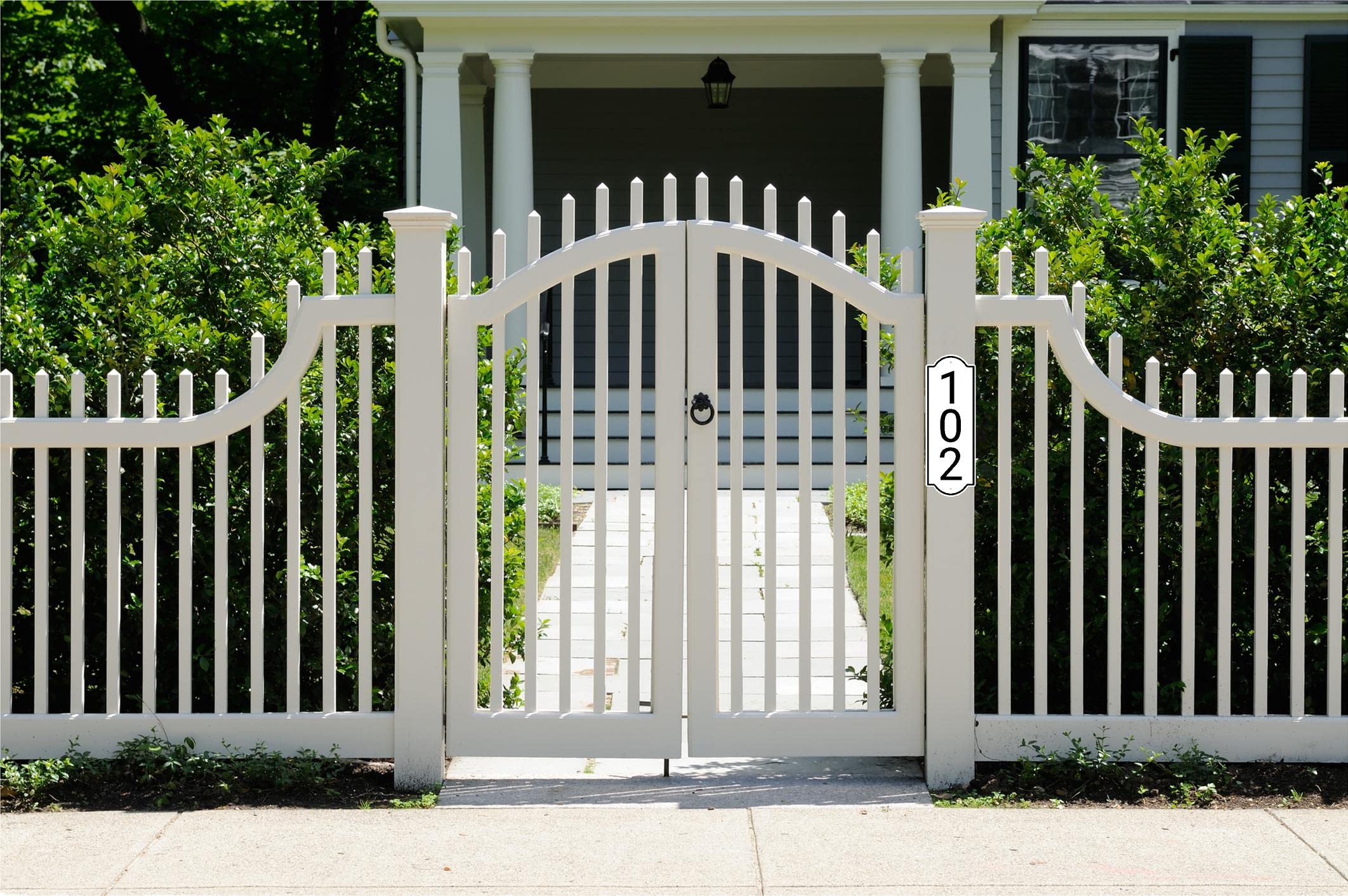 Vertical White and Black House Number, Address Plaque Outside Sign - Mailbox Numbers (10" x 3.5") Customized Sign for House, Store, Office, Outside, 911 Visibility Signage, (Vertical)