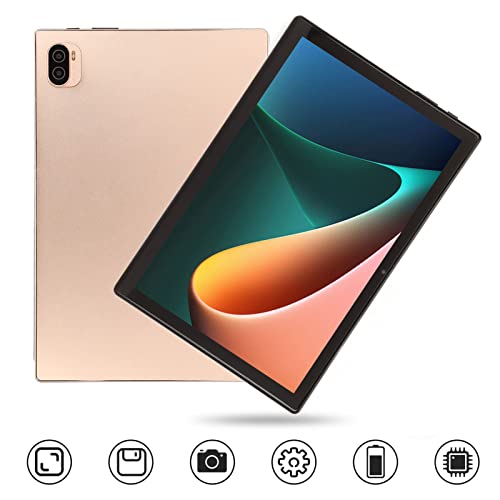 Dpofirs 10.1 Inch Tablet Androids 11, Tablets PC 6G RAM 256G ROM Support 4G Network Calls 5G WiFi Dual Band Tablet PC with 7000mAh Large Capacity Battery, Kids Family (Gold)