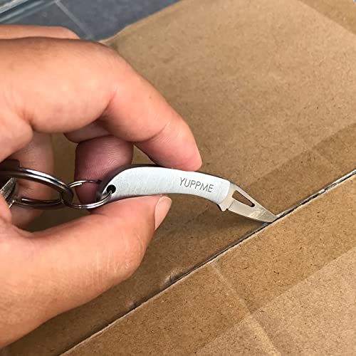 YUPPME 2-Pack Small Pocket Knife Mini Folding Knife, Portable Box Cutter (Stainless Steel)