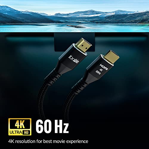 4K HDMI Cable 25 Feet (5 Pack), Ultra HD HDMI 2.0 Cable, Nylon Braided & Gold-Plated Connectors, 4K @ 60Hz, 2K,1080P, HDCP 2.2, ARC, Bulk HDMI Cables for Laptop, Monitors, HDTV, PS5, Xbox One & More