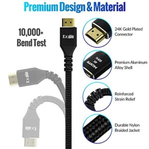 4K HDMI Cable 25 Feet (5 Pack), Ultra HD HDMI 2.0 Cable, Nylon Braided & Gold-Plated Connectors, 4K @ 60Hz, 2K,1080P, HDCP 2.2, ARC, Bulk HDMI Cables for Laptop, Monitors, HDTV, PS5, Xbox One & More