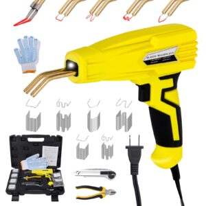 100W Plastic Welding Kit, 3s Quick Heating Plastic Welder Gun w/ 4 Types 600Pcs Staples, Hot Stapler Welding Repairing Crack Machine for Car Bumper Repair