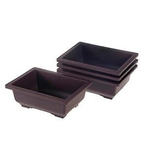 Plastic Bonsai Pots, Square Nursery Pots Retro Planters Plants Growing Pots, Garden Supplies Succulents Home Decoration Pots(Rectangle L)