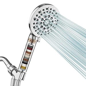 doiliese 6 settings filtered shower head with handheld shower head filter for hard water high pressure
