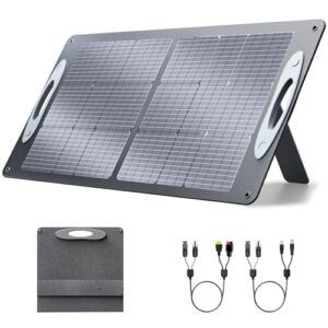 100w portable solar panel, vdl foldable monocrystalline solar cell charger with kickstand, waterproof ip67 mc-4 for power stations rv off grid outdoor