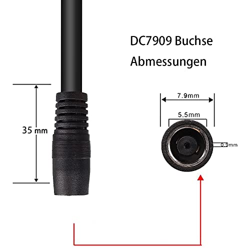 iHaospace DC7909 y Splitter Extension Cable, DC 7909 Male to 2X DC 8mm Female Connector Solar Charge Extension Cable 2M/ 6.56FT Compatible with GZ Jackery Power Station SolarSaga 60/80 /100/200 W