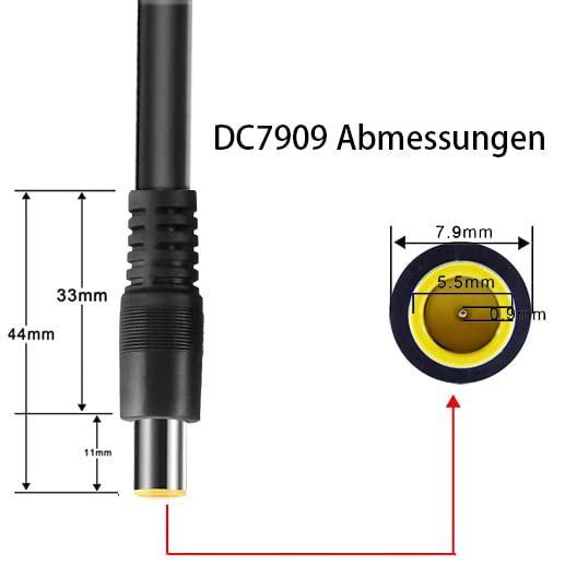 iHaospace DC7909 y Splitter Extension Cable, DC 7909 Male to 2X DC 8mm Female Connector Solar Charge Extension Cable 2M/ 6.56FT Compatible with GZ Jackery Power Station SolarSaga 60/80 /100/200 W