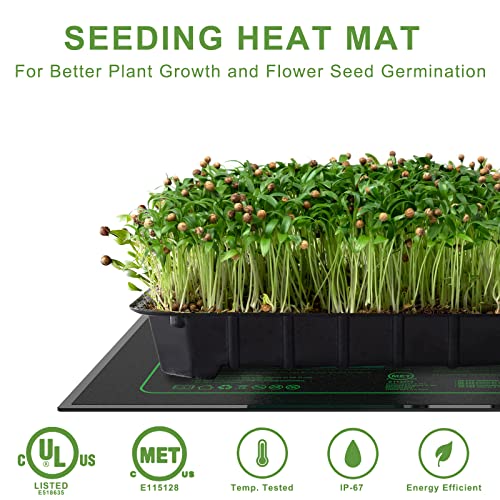 Seedling Heat Mat - KOKOPRO Durable Waterproof Heat mat for Plants Warm Hydroponic Heating Pad for Indoor Home Gardening Seed Starter MET Standard 10" x 20.75"