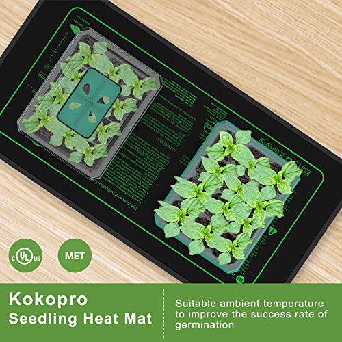 Seedling Heat Mat - KOKOPRO Durable Waterproof Heat mat for Plants Warm Hydroponic Heating Pad for Indoor Home Gardening Seed Starter MET Standard 10" x 20.75"