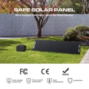 VDL Portable Solar Panel SC0201, 200W Monocrystalline Foldable Solar Panel Kit with Adjustable Kickstand, MC-4 Output for Solar Generator Power Station,RV, Outdoor Camping, Off Grid