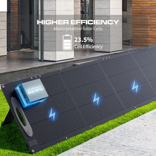 VDL Portable Solar Panel SC0201, 200W Monocrystalline Foldable Solar Panel Kit with Adjustable Kickstand, MC-4 Output for Solar Generator Power Station,RV, Outdoor Camping, Off Grid