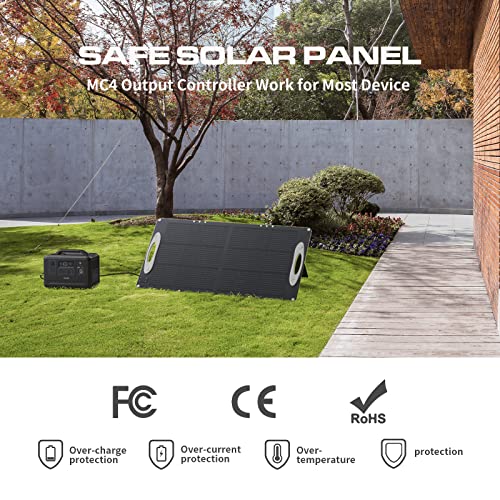 VDL Portable Solar Panel SC0101, 100W Monocrystalline Foldable Solar Panel Kit with Adjustable Kickstand, MC-4 Output for Solar Generator Power Station,RV, Outdoor Camping, Off Grid