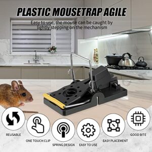 18 Pcs Large Mouse Trap Instant Snap Rat Mice Traps for House Indoor Outdoor Easy Setup Spring Mouse Snap Trap Quick Effective Sanitary Mousetrap Catcher Safe for Your Home Family Pet, Black