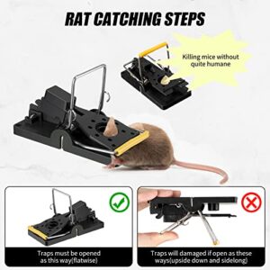 18 Pcs Large Mouse Trap Instant Snap Rat Mice Traps for House Indoor Outdoor Easy Setup Spring Mouse Snap Trap Quick Effective Sanitary Mousetrap Catcher Safe for Your Home Family Pet, Black