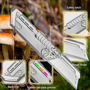 QHYITONTI EDC Box Cutter Knife Alien MT8 Folding Knife Outdoor EDC Mulititool Gear (Polishing)