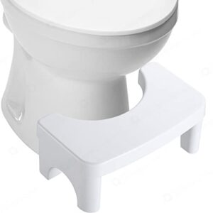 squatting toilet stool, 7 inch potty bathroom poop stool for adults and children, white