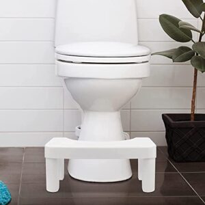 Squatting Toilet Stool, 7 Inch Potty Bathroom Poop Stool for Adults and Children, White