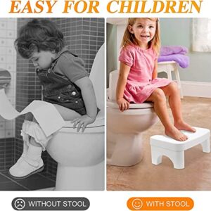 Squatting Toilet Stool, 7 Inch Potty Bathroom Poop Stool for Adults and Children, White